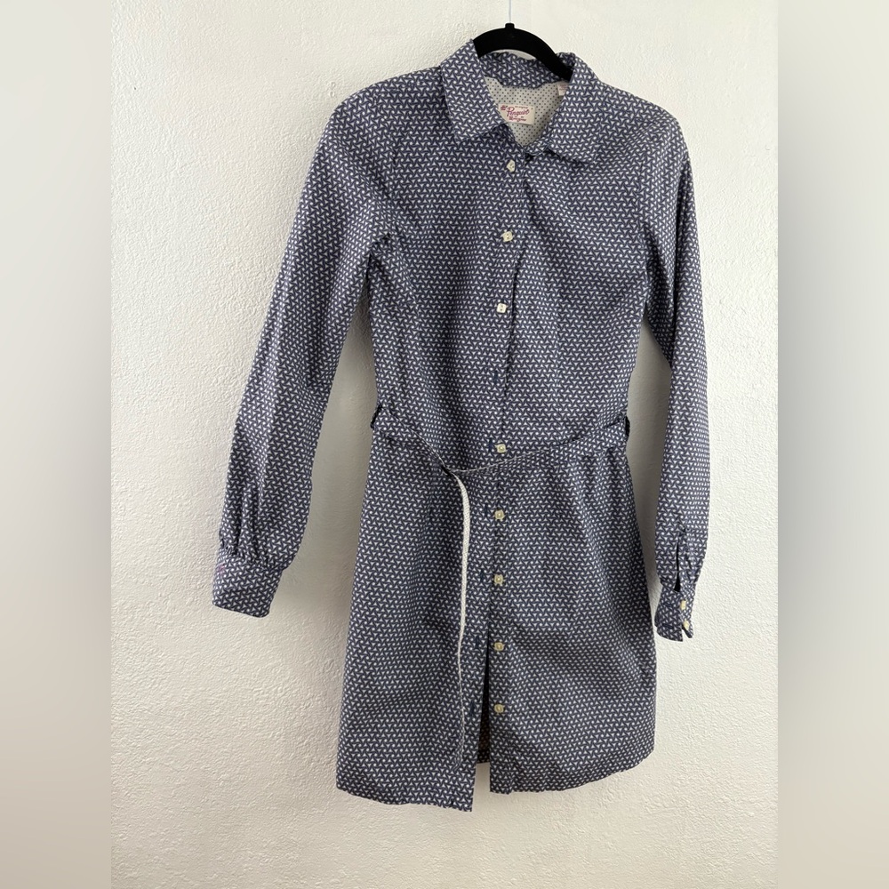 PENGUIN MUNSINGWEAR Cotton Long sleeve Shirt Belted DRESS pockets size 4